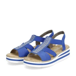 Rieker Women'S Wedge Sandals Royal Blue