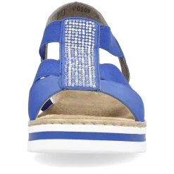 Rieker Women'S Wedge Sandals Royal Blue