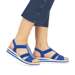 Rieker Women'S Wedge Sandals Royal Blue