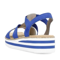 Rieker Women'S Wedge Sandals Royal Blue