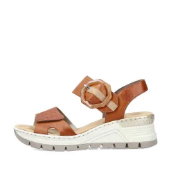 Rieker Women'S Wedge Sandals Chestnut Brown