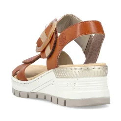Rieker Women'S Wedge Sandals Chestnut Brown