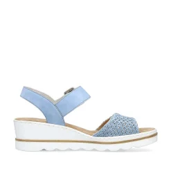 Rieker Women'S Wedge Sandals Sky Blue