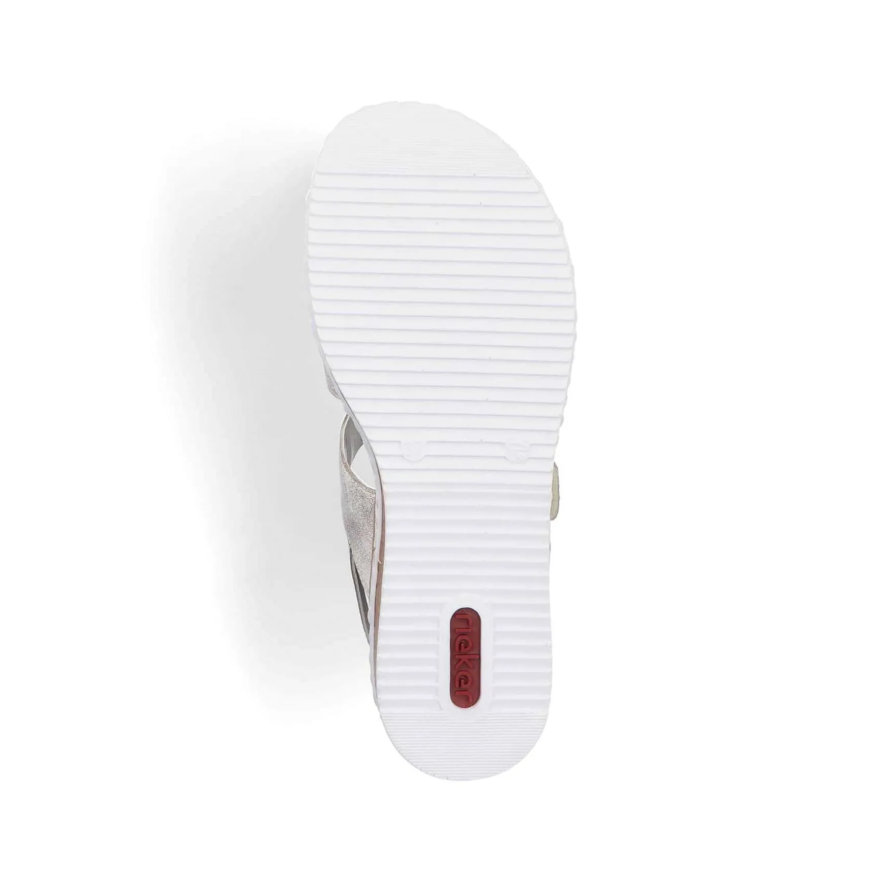 Rieker Women'S Wedge Sandals Silver Metallic