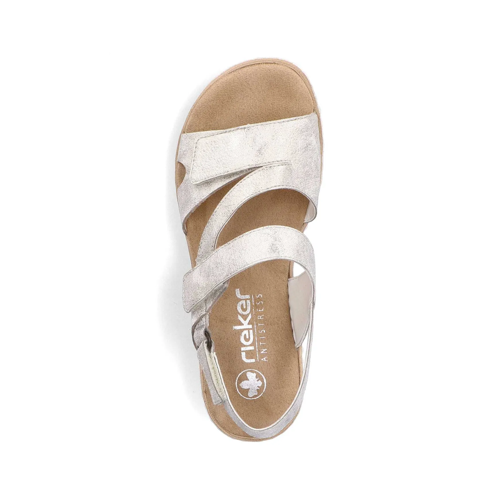 Rieker Women'S Wedge Sandals Silver Metallic