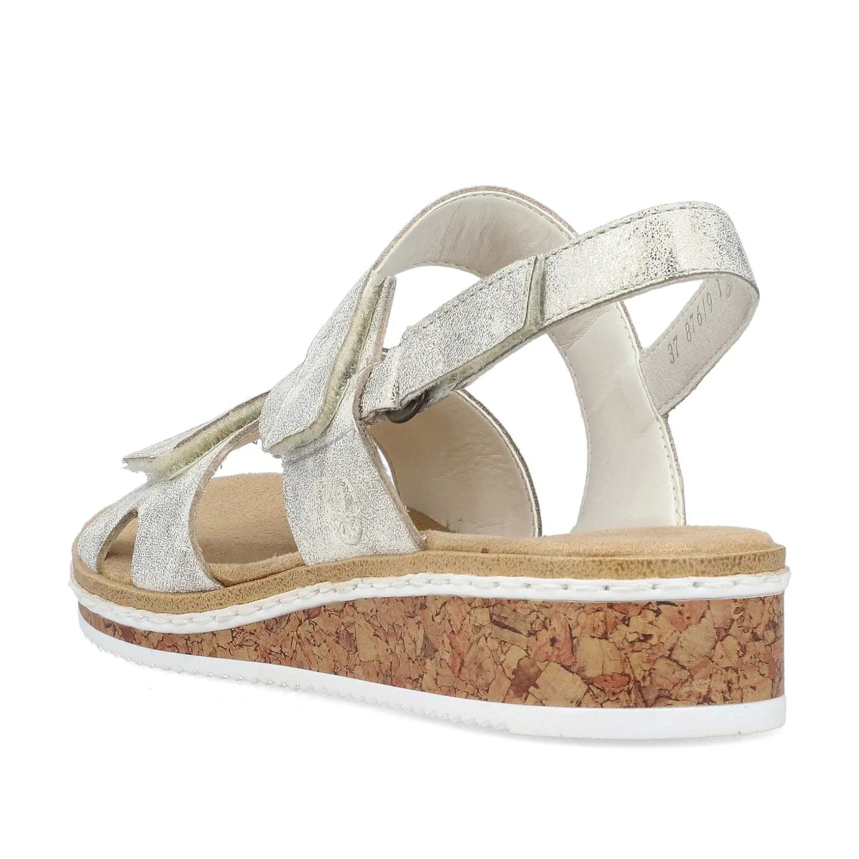 Rieker Women'S Wedge Sandals Silver Metallic