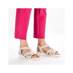 Rieker Women'S Wedge Sandals Light Beige