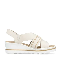 Rieker Women'S Wedge Sandals Light Beige