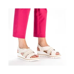 Rieker Women'S Wedge Sandals Light Beige