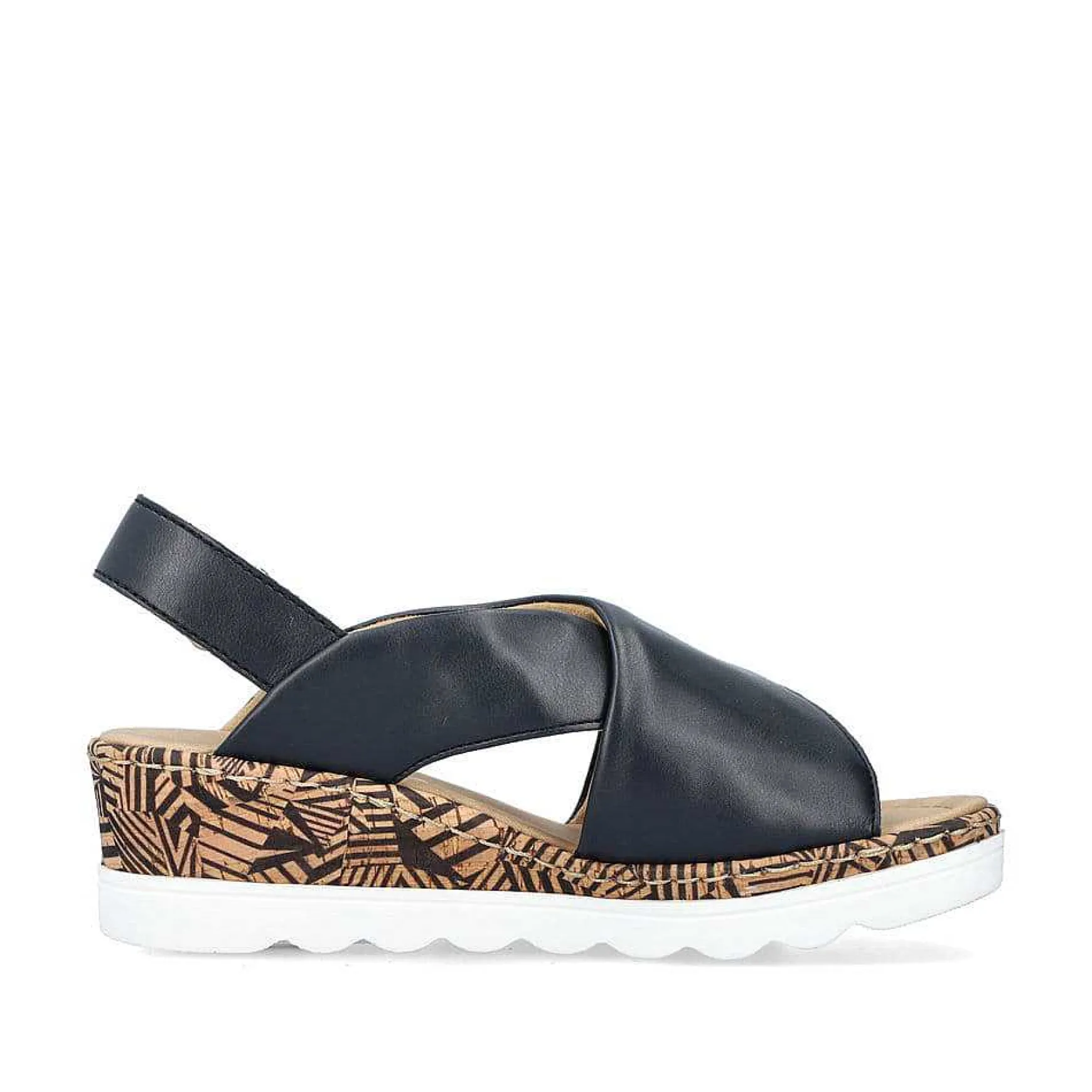 Rieker Women'S Wedge Sandals Navy Blue